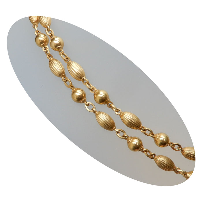 Collier, Amandel, 18K Goud, Vintage