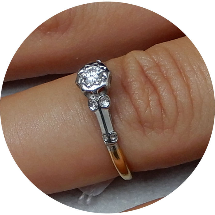 Ring, Diamant, Solitair, 18K Vintage