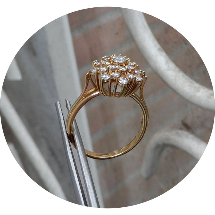 Ring, Rozet, Diamant, 18K