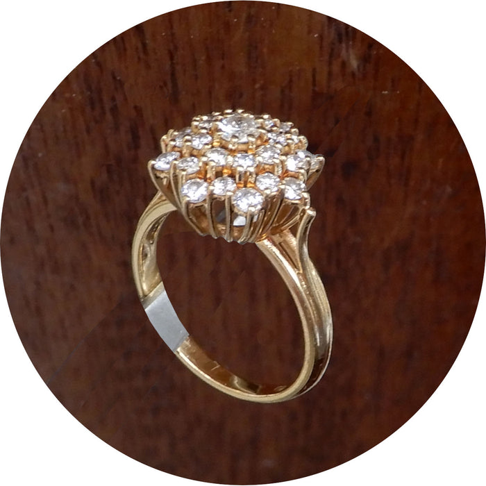 Ring, Rozet, Diamant, 18K